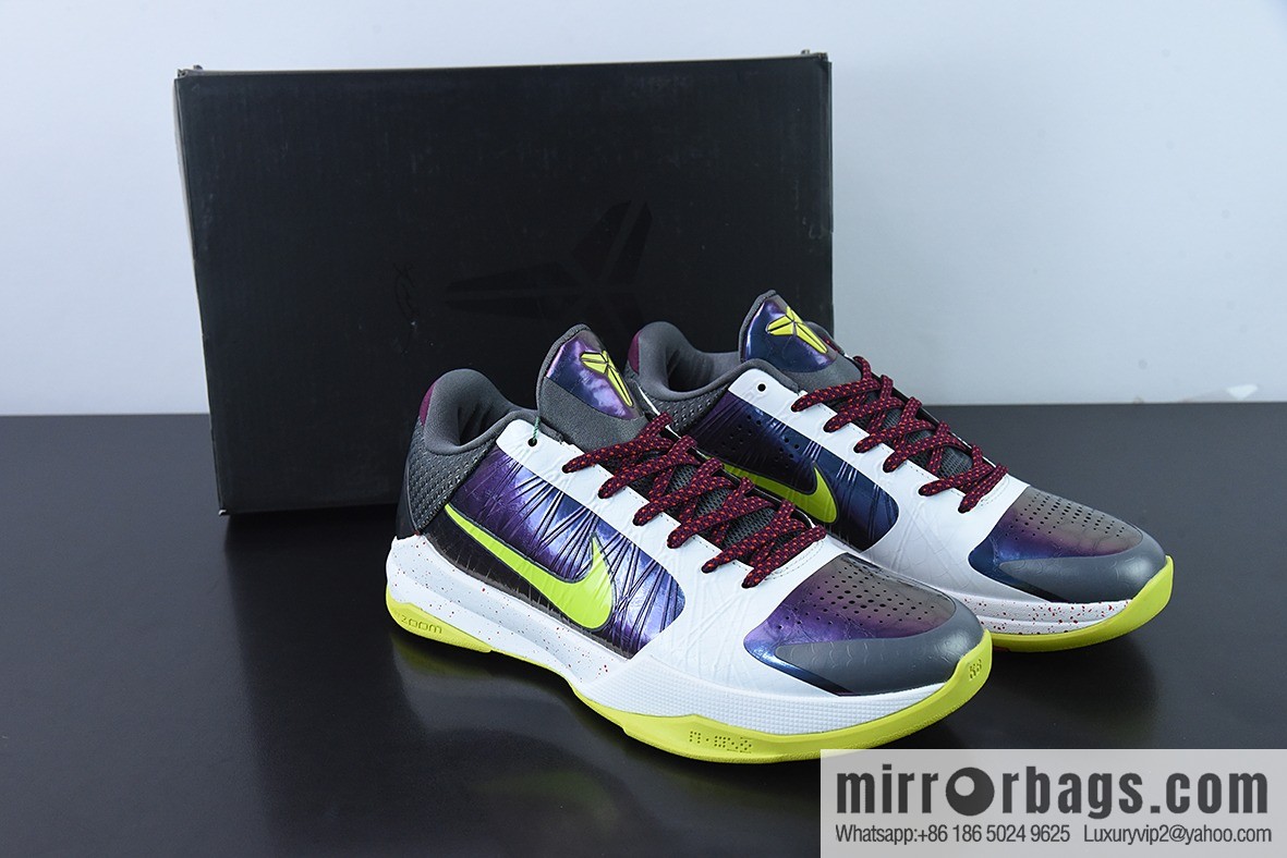 Nike Zoom Kobe 5 ZK5 clown white purple green Kobe 5 generation sneakers s2 pure Original small 0.5-1 size, item number: CD4991-100