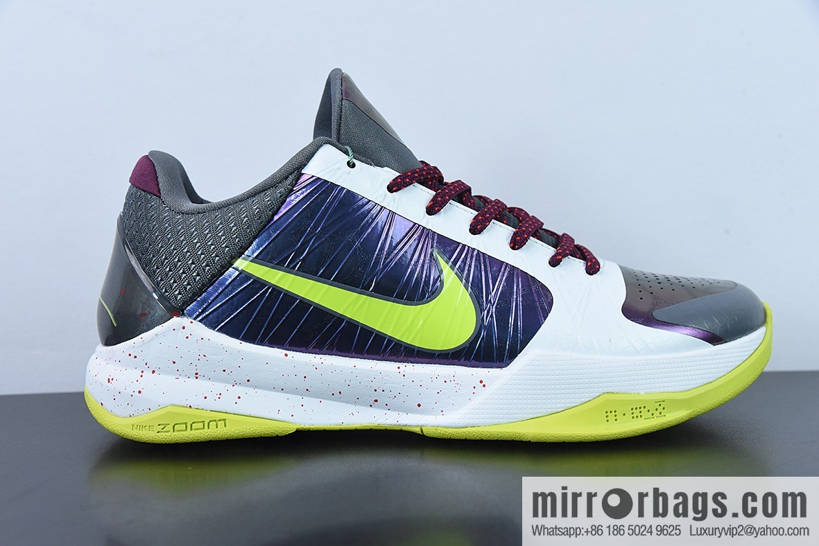 Nike Zoom Kobe 5 ZK5 clown white purple green Kobe 5 generation sneakers s2 pure Original small 0.5-1 size, item number: CD4991-100