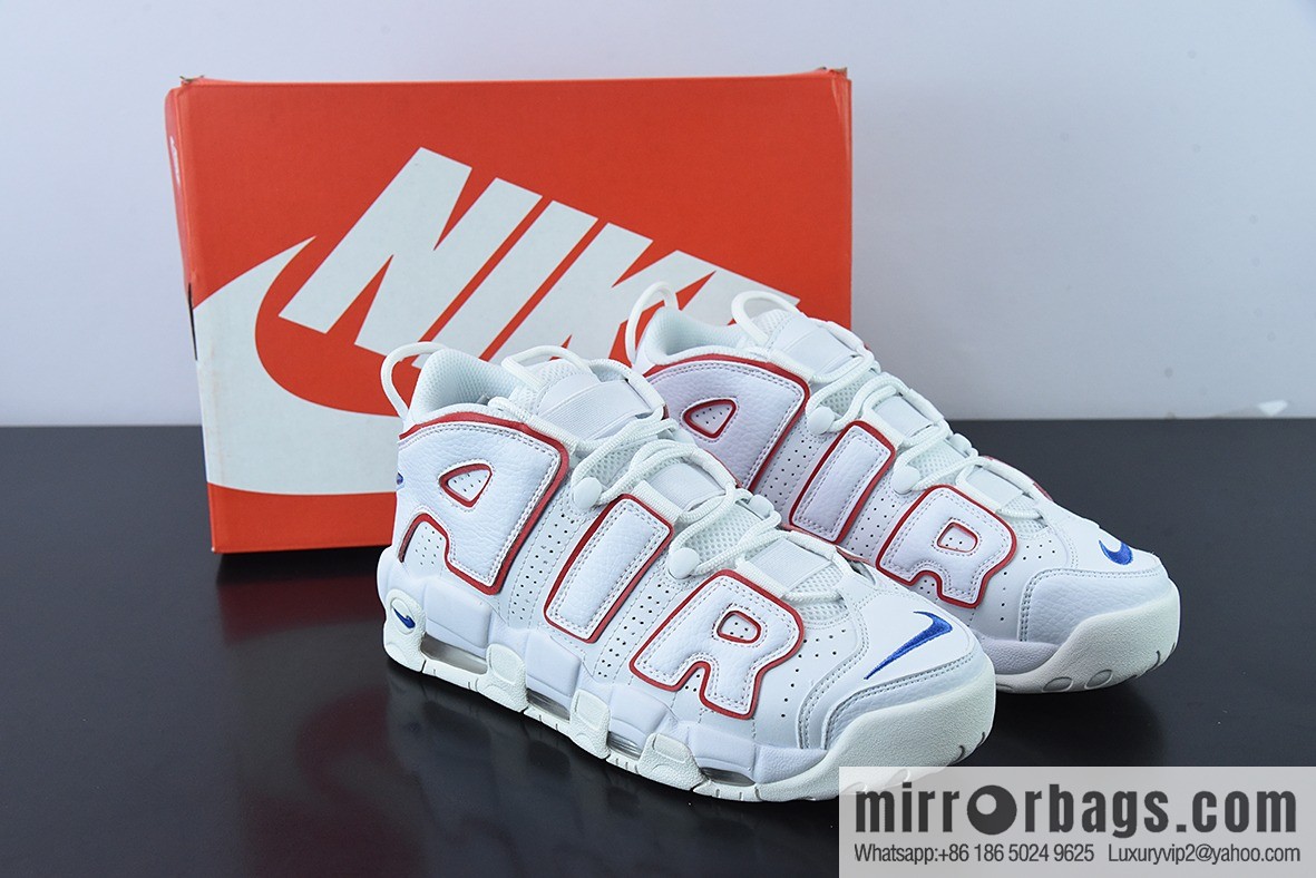 Air More Uptempo Pure White Red Blue Unisex Sneakers of the same style Item number: DX2662 100