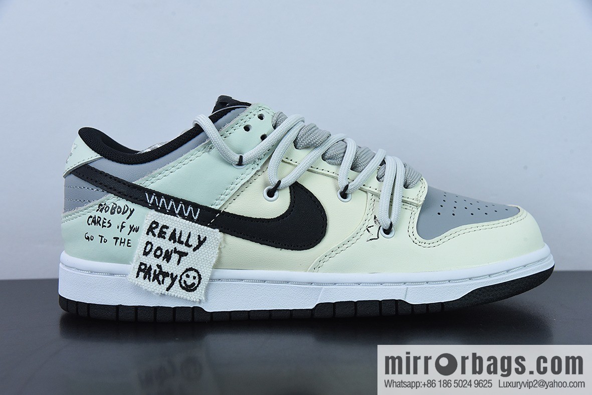 NK Dunk Low Retro deconstruction custom color scheme beige gray black smiley face low-top casual board shoes, item number: DD1391-100