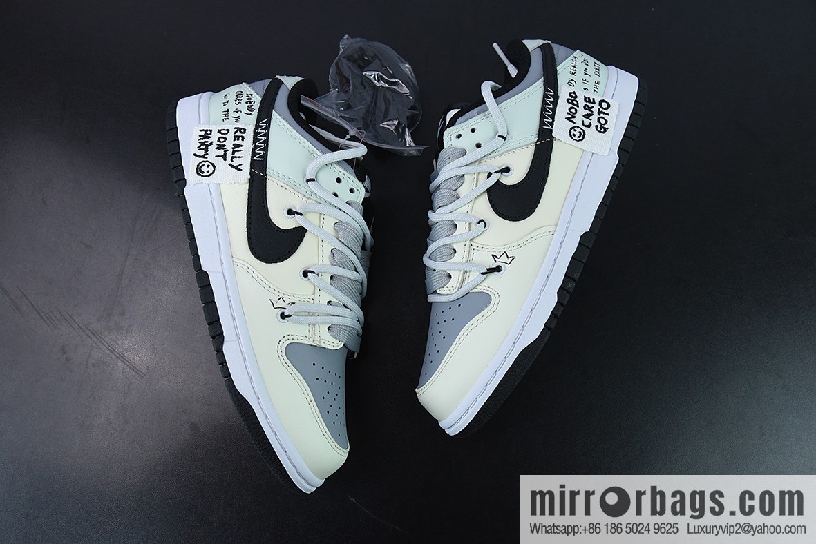 NK Dunk Low Retro deconstruction custom color scheme beige gray black smiley face low-top casual board shoes, item number: DD1391-100