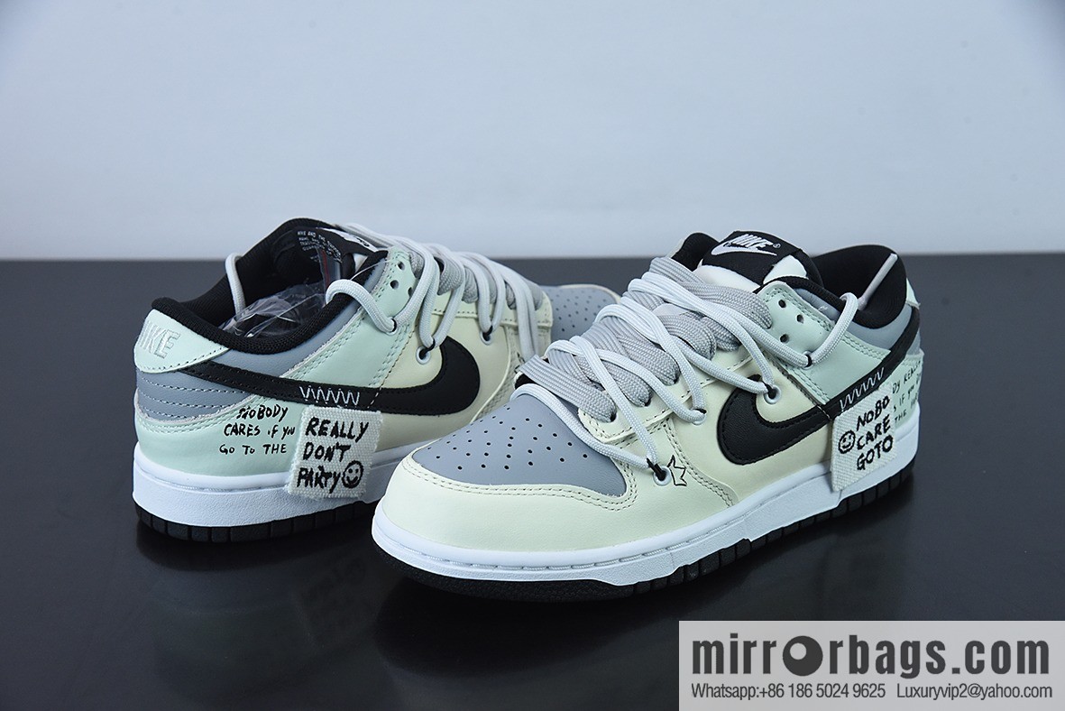 NK Dunk Low Retro deconstruction custom color scheme beige gray black smiley face low-top casual board shoes, item number: DD1391-100