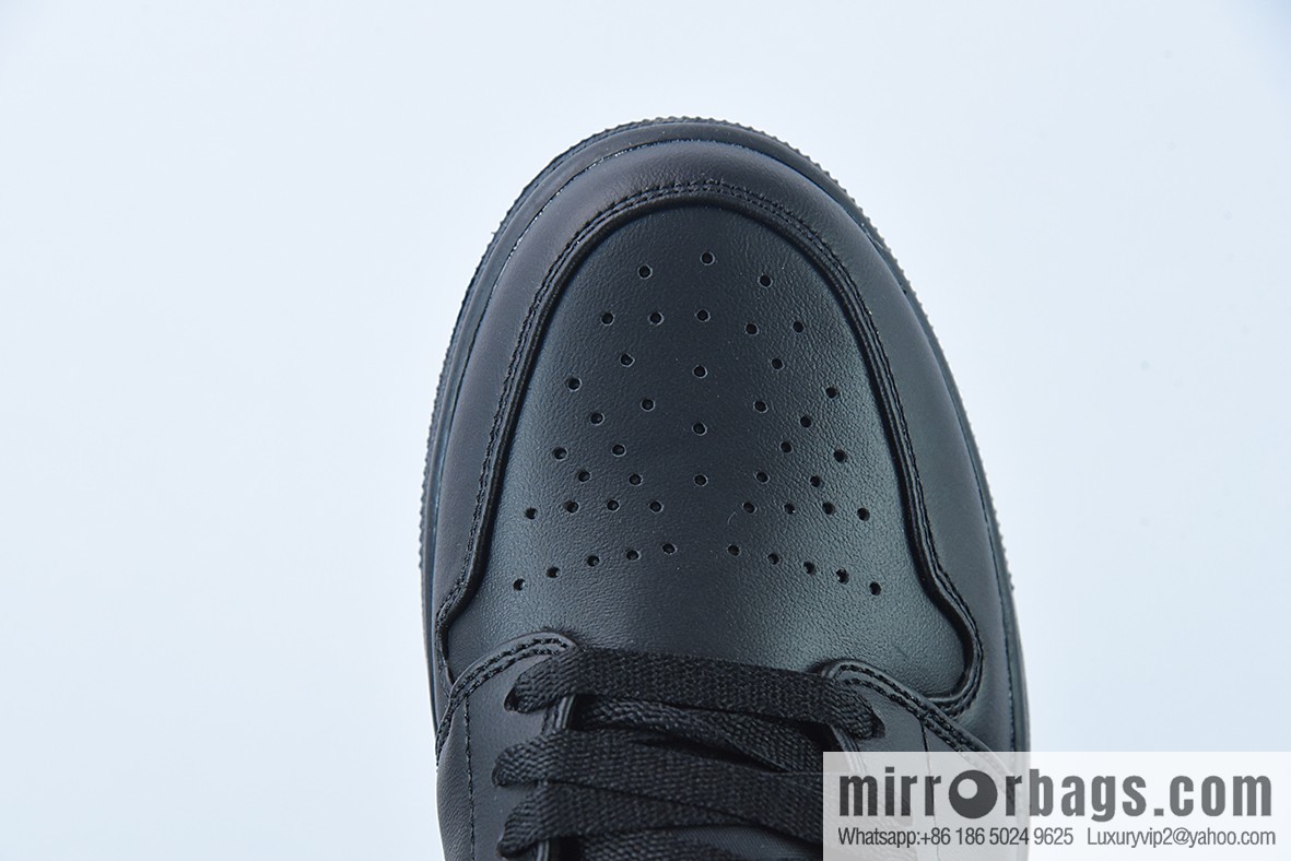 Air Jordan AJ1 Low Top Series, Pure Black, Item Number: 553558-093