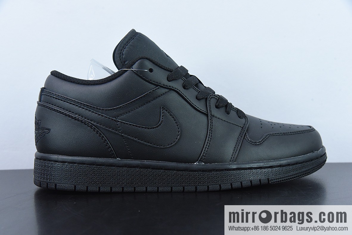 Air Jordan AJ1 Low Top Series, Pure Black, Item Number: 553558-093