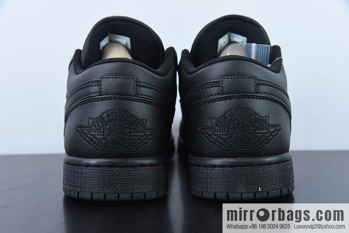 Air Jordan AJ1 Low Top Series, Pure Black, Item Number: 553558-093