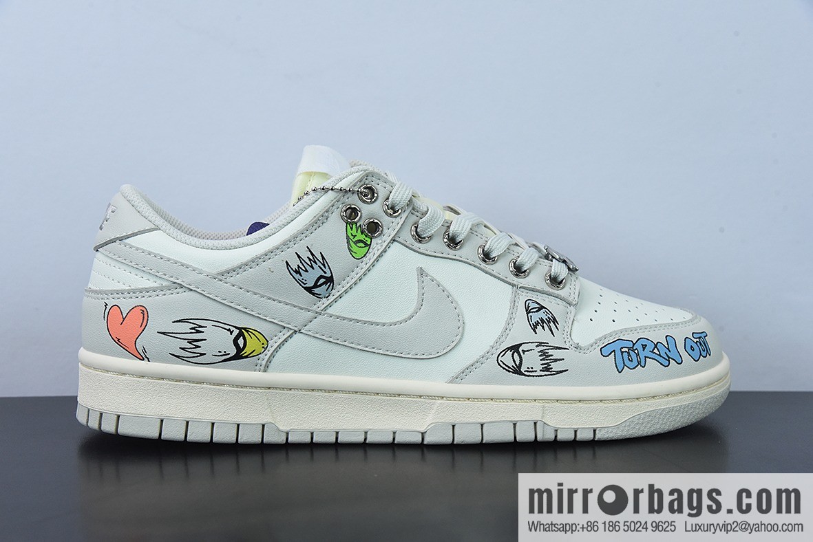Niek dunk low gray graffiti, low-top leisure sports skateboard, item number: DD1503-107