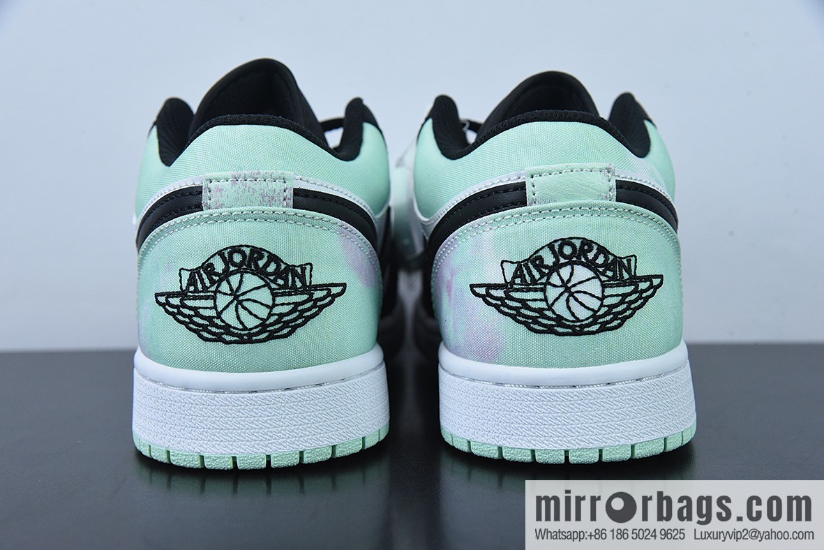 Air Jordan AJ1 Low Top AJ1 White, Black and Green Tiffany & Co. Pure Original Male Size, Item Number: DM1199-100