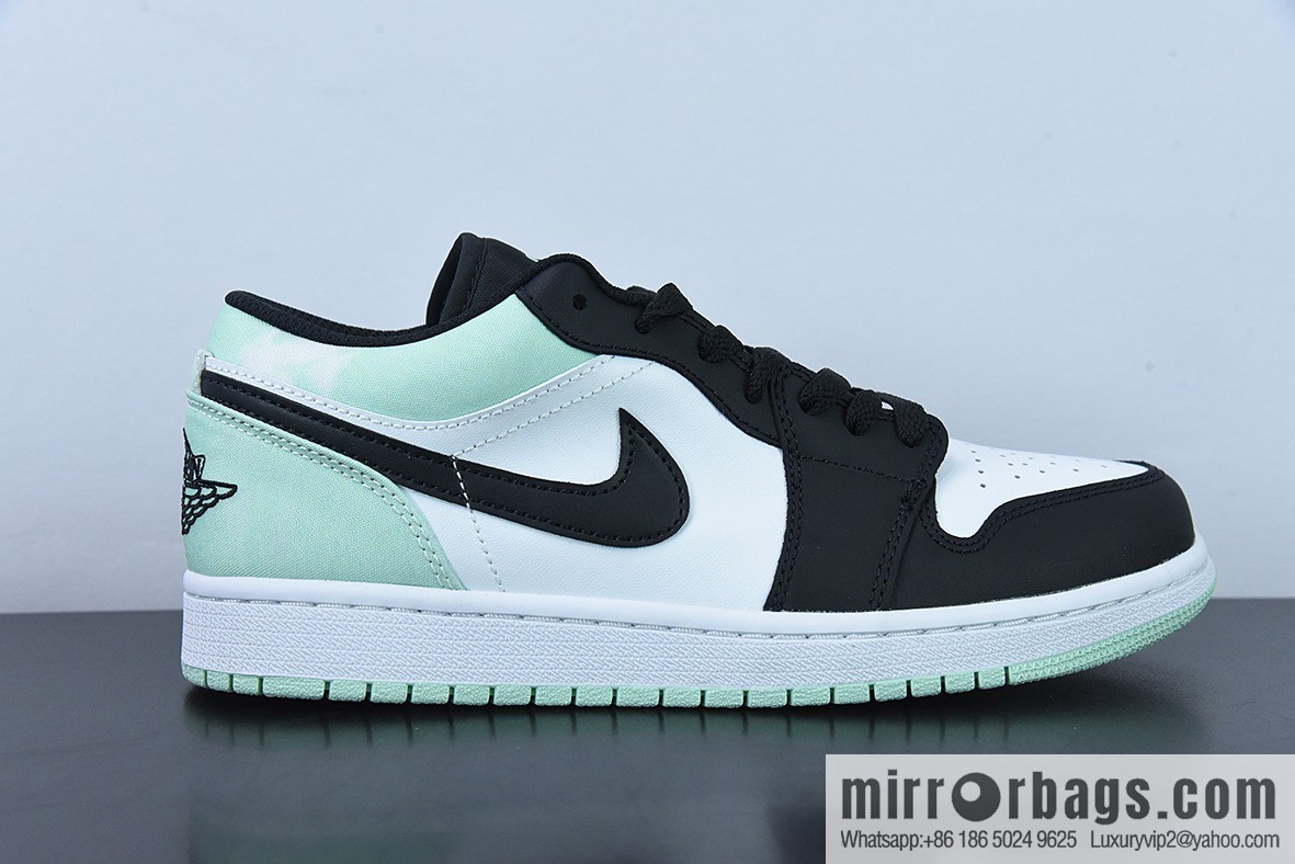 Air Jordan AJ1 Low Top AJ1 White, Black and Green Tiffany & Co. Pure Original Male Size, Item Number: DM1199-100