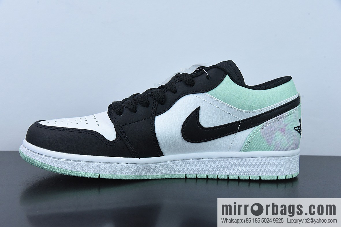 Air Jordan AJ1 Low Top AJ1 White, Black and Green Tiffany & Co. Pure Original Male Size, Item Number: DM1199-100
