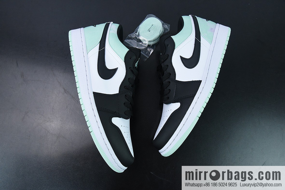 Air Jordan AJ1 Low Top AJ1 White, Black and Green Tiffany & Co. Pure Original Male Size, Item Number: DM1199-100