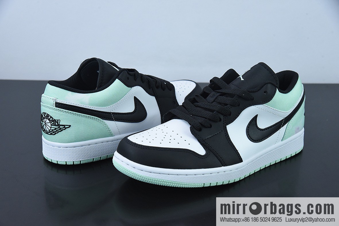 Air Jordan AJ1 Low Top AJ1 White, Black and Green Tiffany & Co. Pure Original Male Size, Item Number: DM1199-100