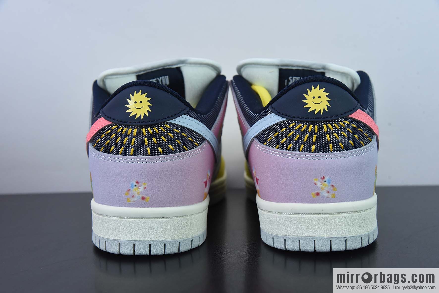 Nike Dunk Low SB low-top skate shoes/yellow and white, white, yellow and pink and blue, color matching, easter eggs, item number: DX5933-900