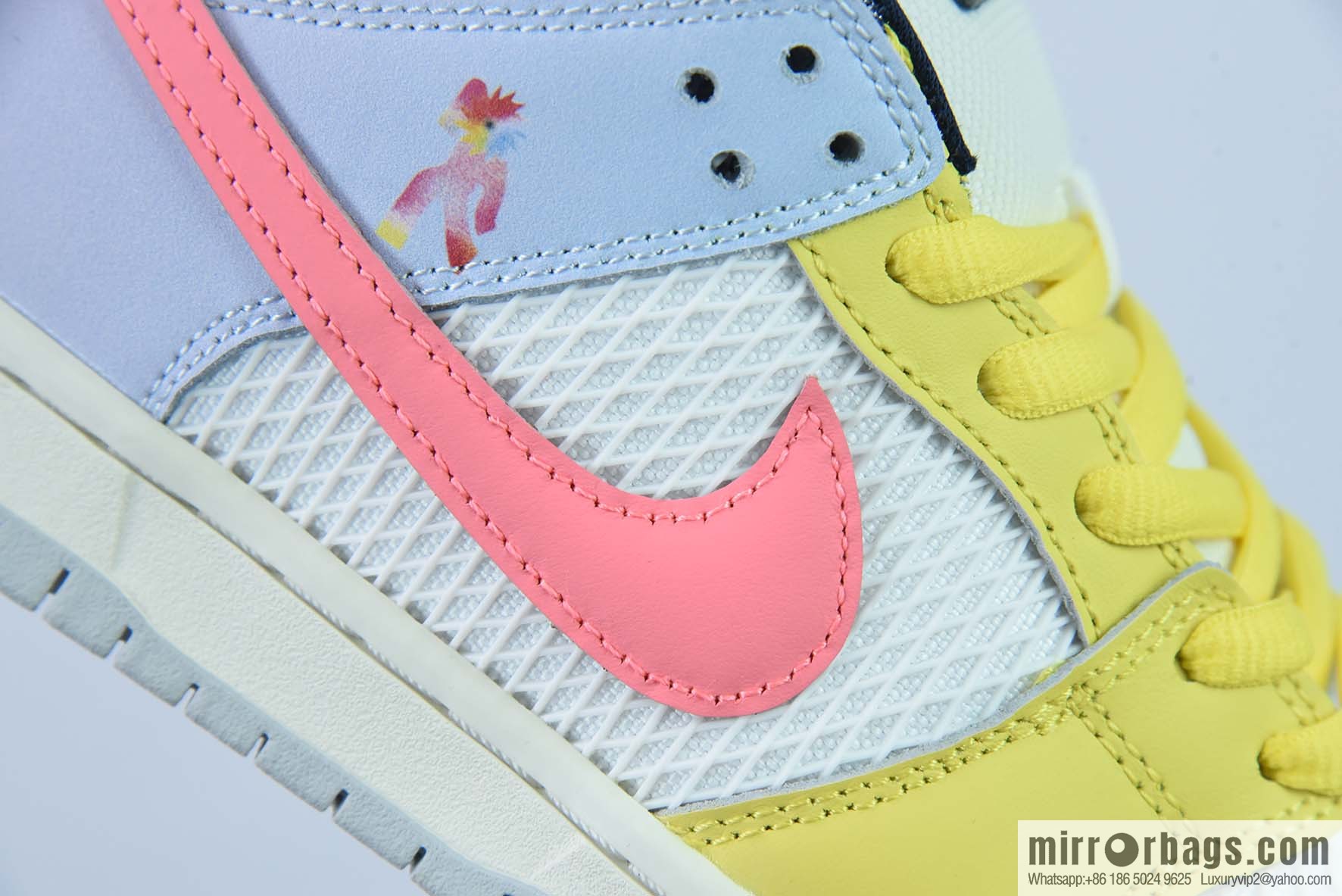Nike Dunk Low SB low-top skate shoes/yellow and white, white, yellow and pink and blue, color matching, easter eggs, item number: DX5933-900
