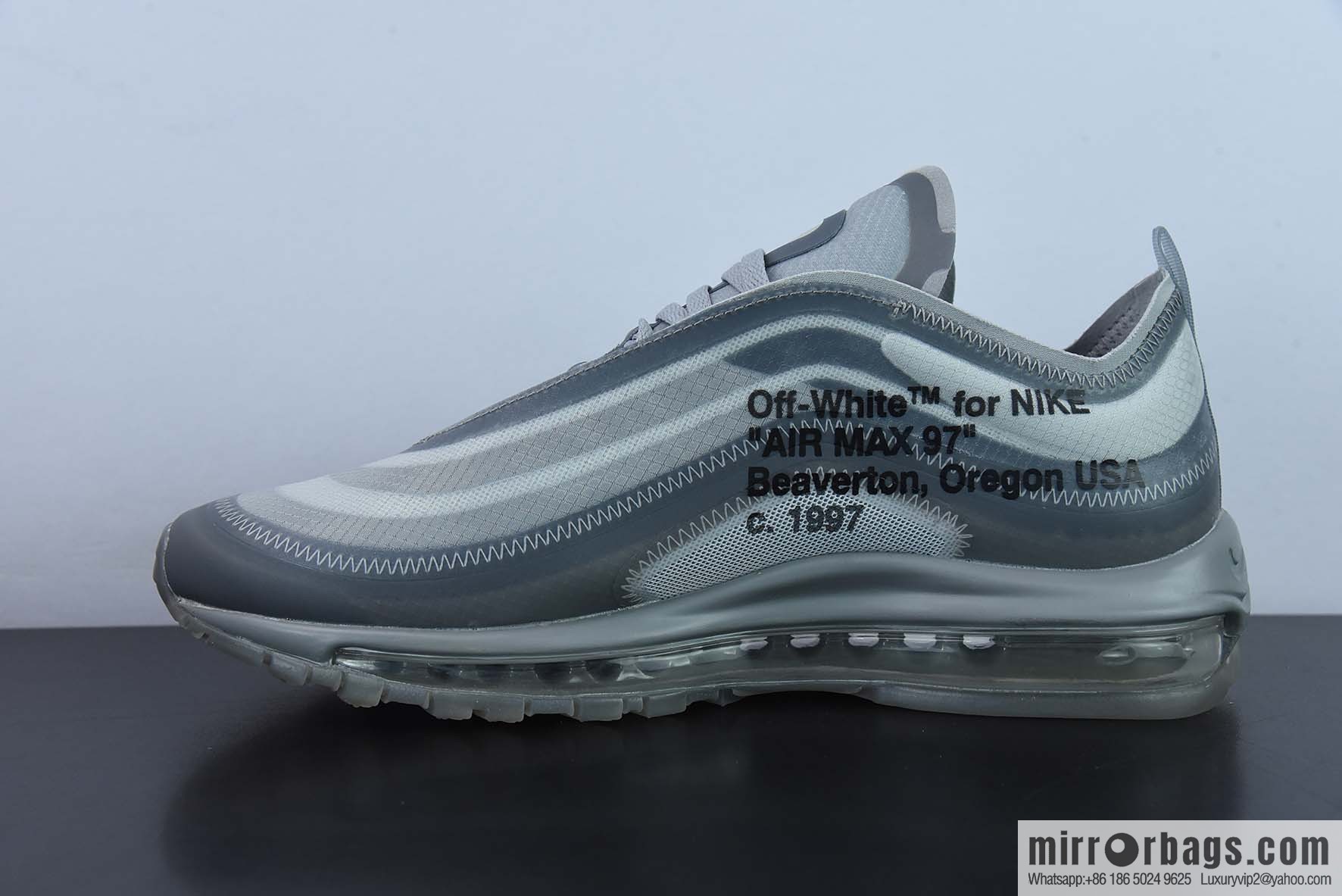 OWF Pure Original OFF-WHITE x Nike Air Max 97 Menta Rainbow Hook Men's sneakers AJ4585-101