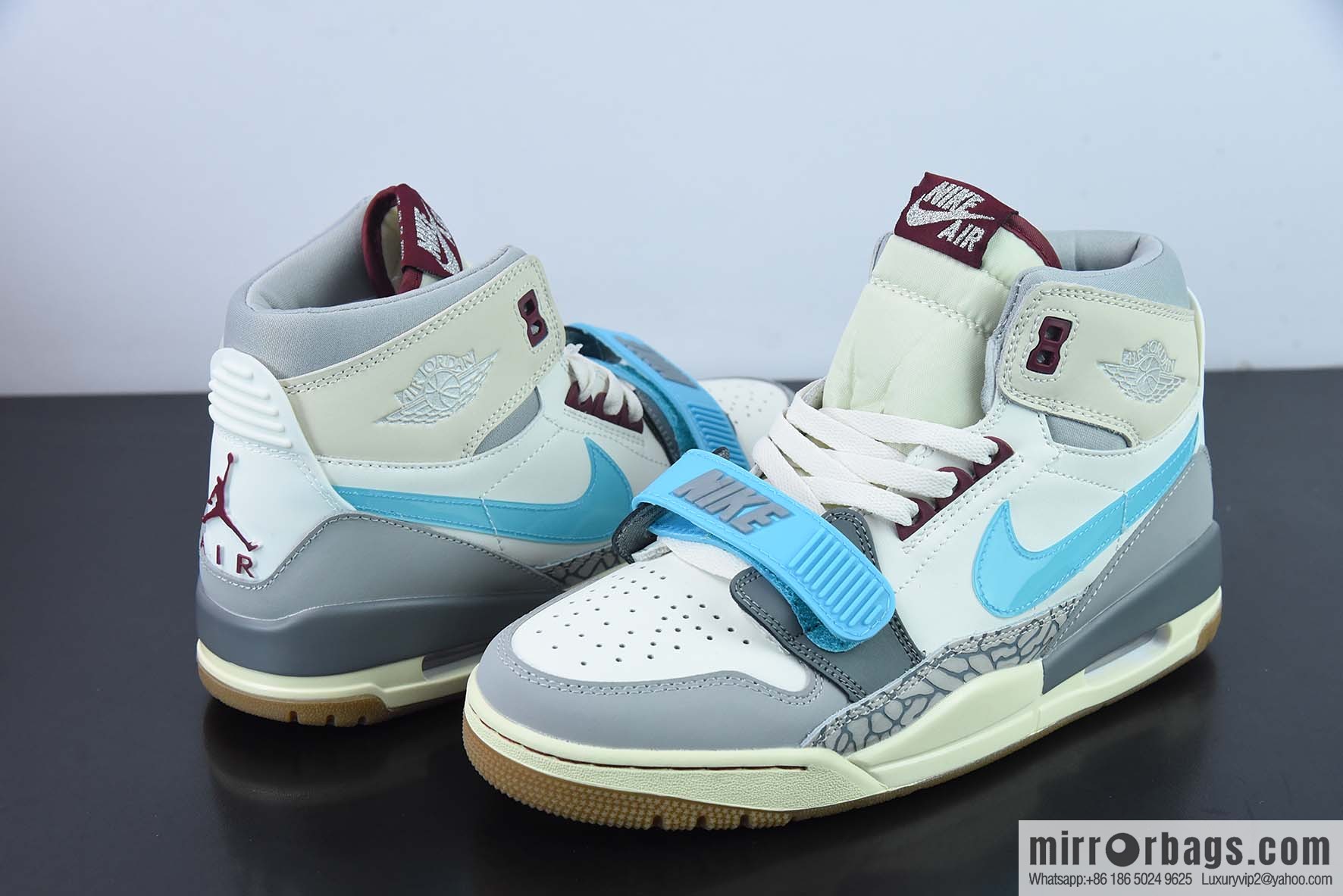 Air Jordan Legacy AJ312 White Gray Blue Vintage Basketball Shoes FB1875-141