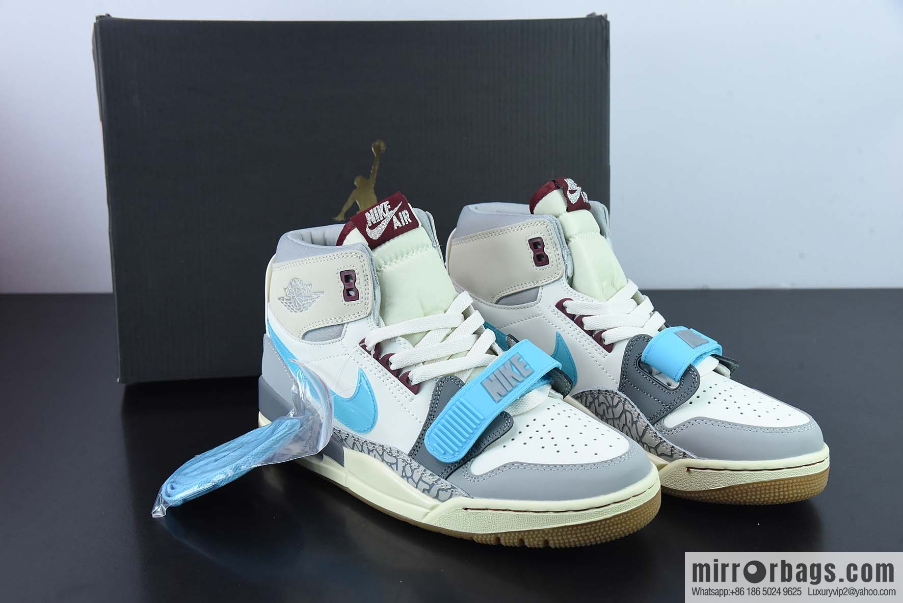 Air Jordan Legacy AJ312 White Gray Blue Vintage Basketball Shoes FB1875-141