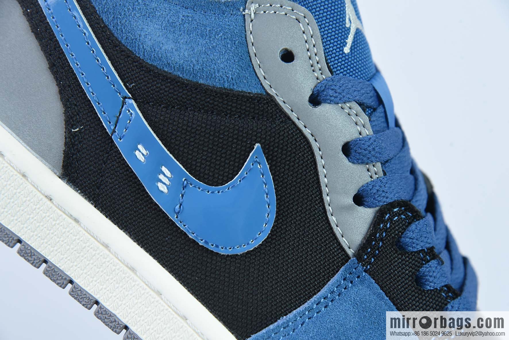 Air Jordan 1 Low patent leather black and blue low-top casual board shoes, item number: DR8867 400