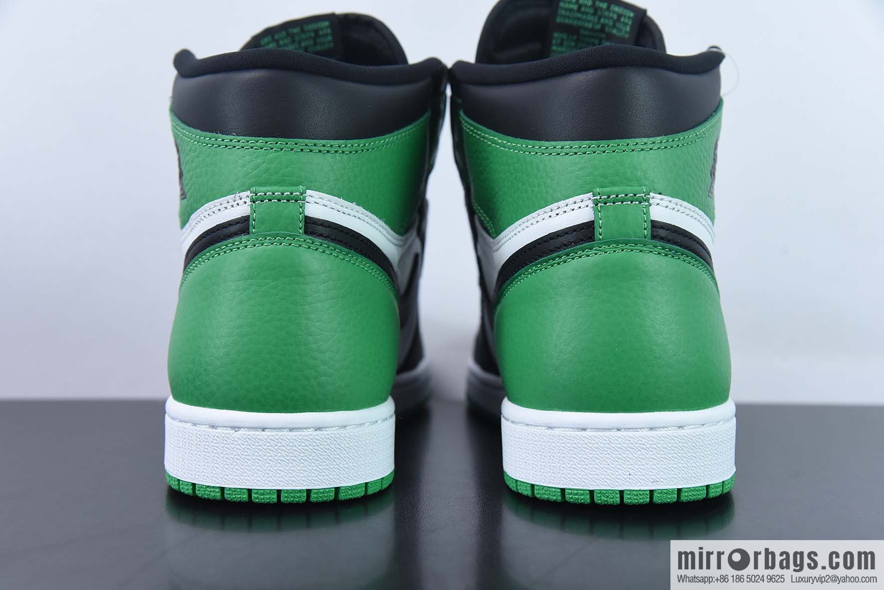 Air Jordan 1 High OG Lucky Green Black and Green Toe Vintage High Top Basketball Shoes, White and Green Black Item number: DZ5485-031