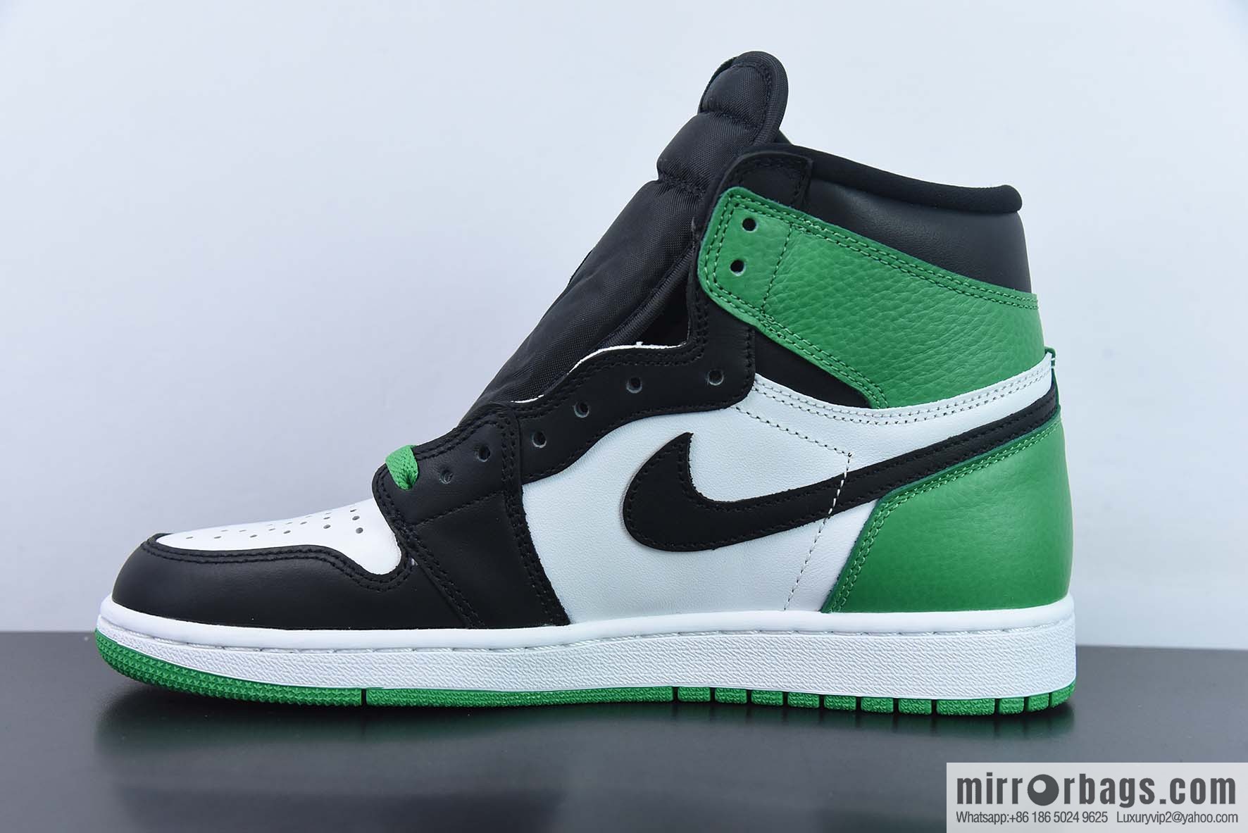 Air Jordan 1 High OG Lucky Green Black and Green Toe Vintage High Top Basketball Shoes, White and Green Black Item number: DZ5485-031