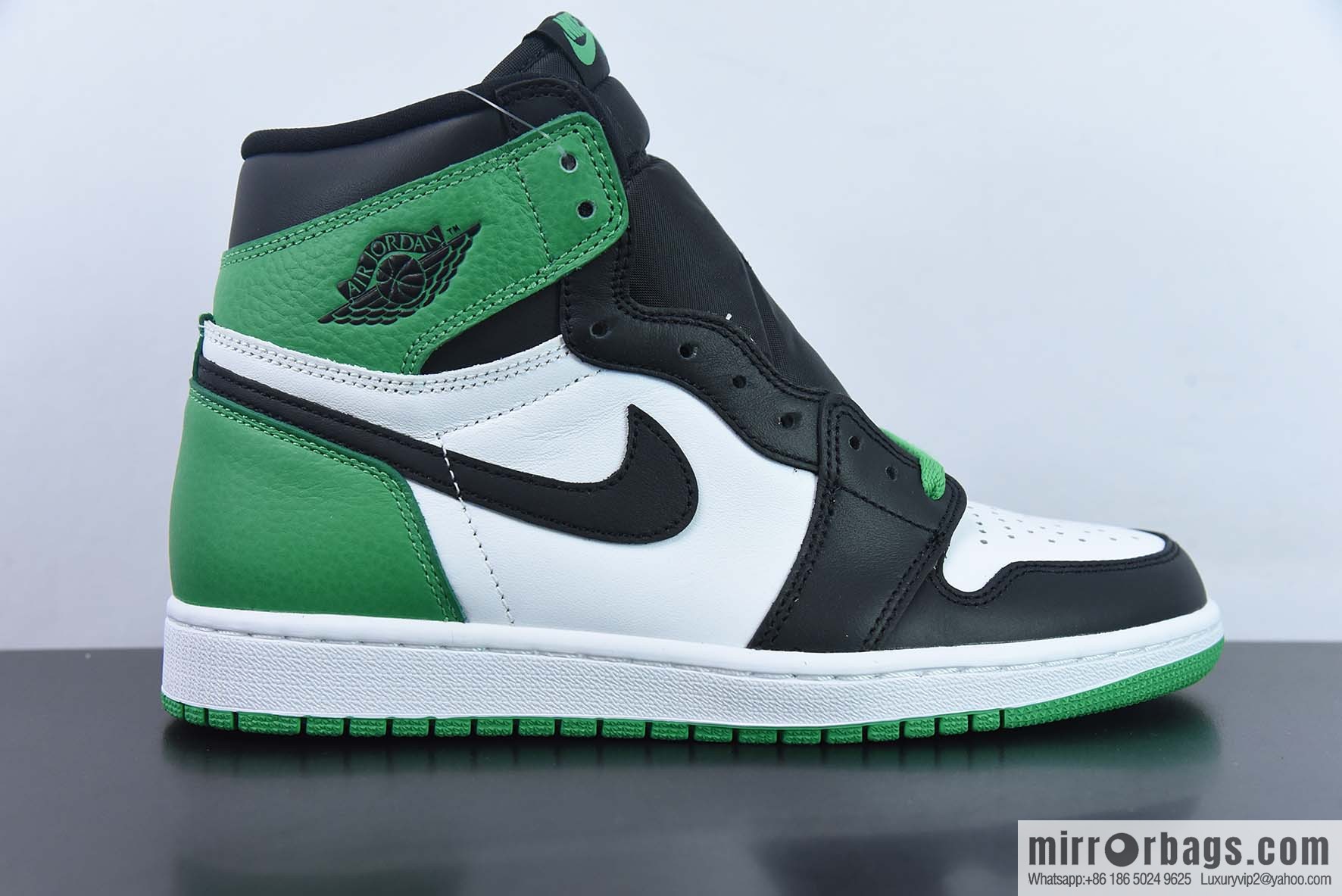 Air Jordan 1 High OG Lucky Green Black and Green Toe Vintage High Top Basketball Shoes, White and Green Black Item number: DZ5485-031