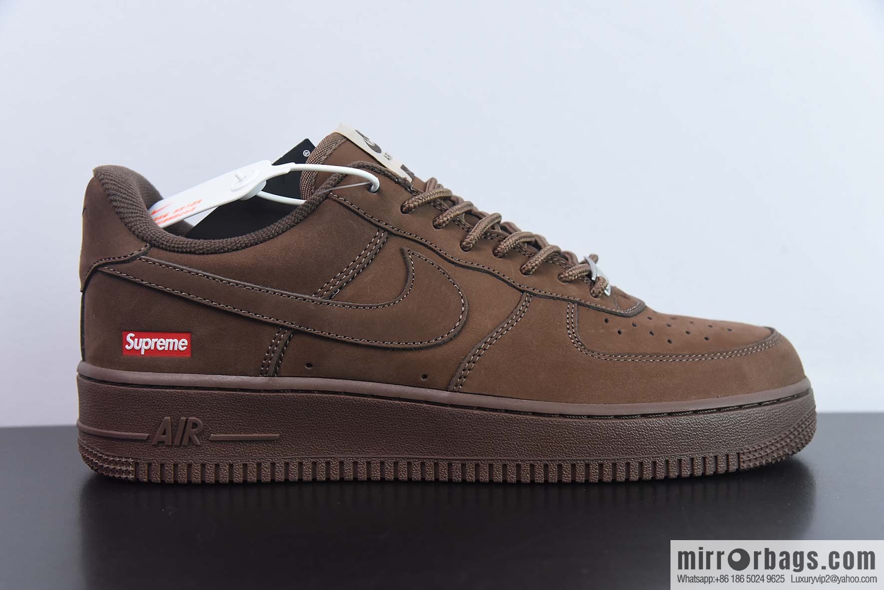 Nk Air Force 1 Low x Supreme dark brown mocha SUP joint name, Air Force One low-top casual board shoes, item number: CU9225-200