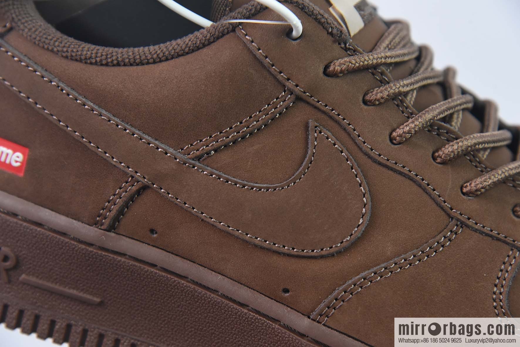 Nk Air Force 1 Low x Supreme dark brown mocha SUP joint name, Air Force One low-top casual board shoes, item number: CU9225-200