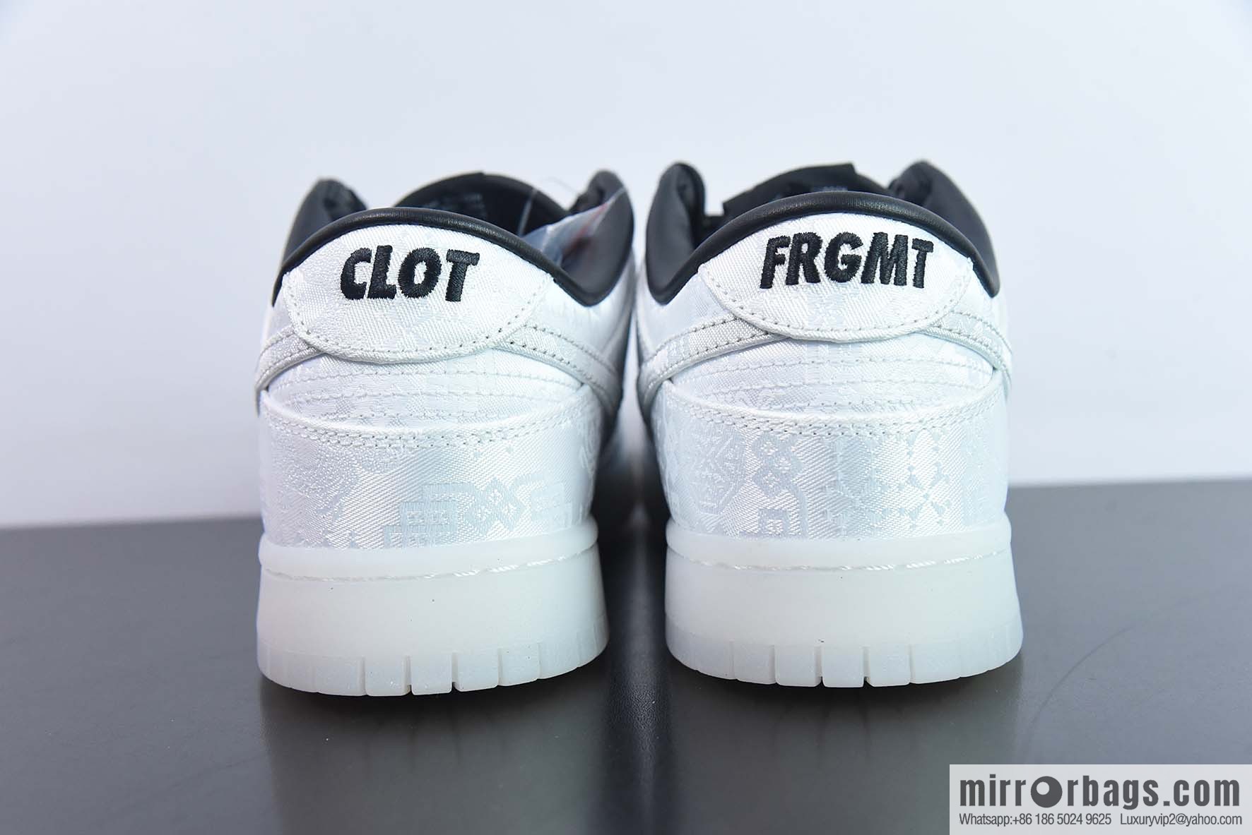 NK Dunk Low Hiroshi Fujiwara three-way joint white silk low-top sneakers item number: FN0315-110