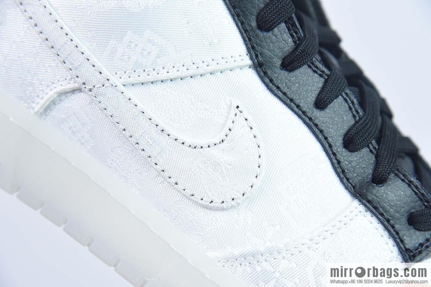 NK Dunk Low Hiroshi Fujiwara three-way joint white silk low-top sneakers item number: FN0315-110