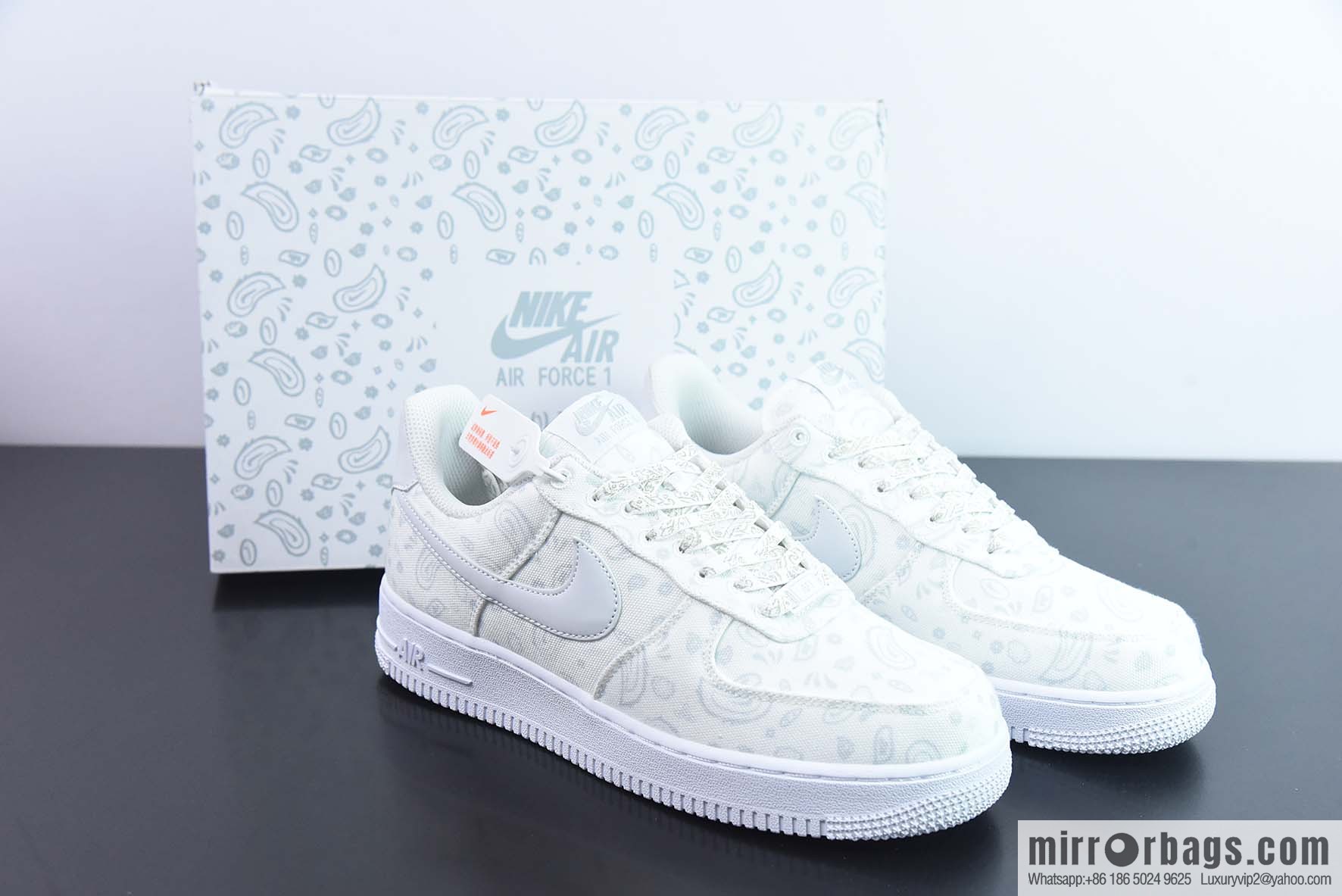 NK Air Force 1 '07 white cashew flower cloth surface, Air Force No. 1 low-top casual board shoes, item number: DG2296-088