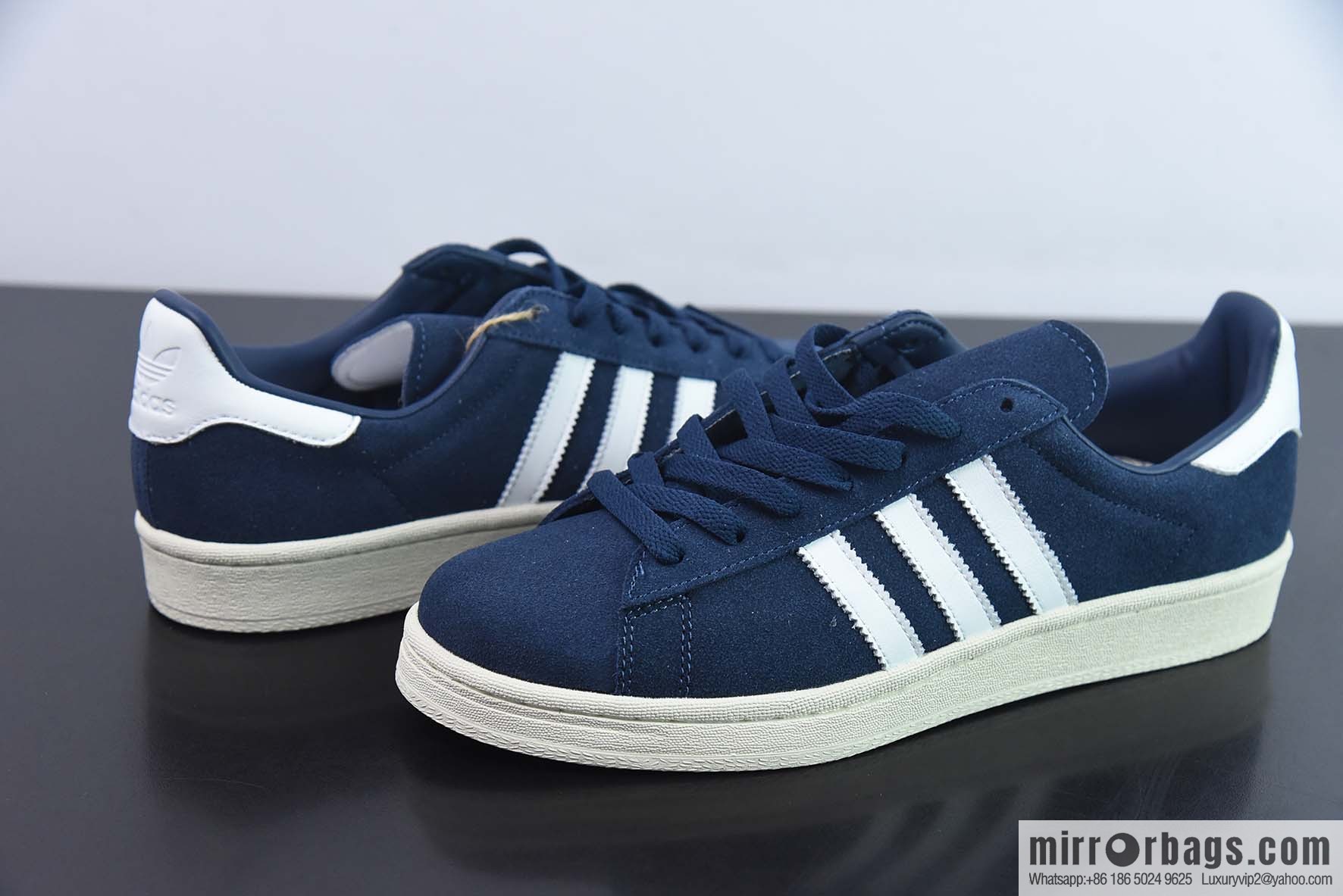 AD Originals Campus 80S Academy Series Classic Vintage Low Top Versatile Casual Sports Board Shoes, Navy Blue, Item Number: GX9405