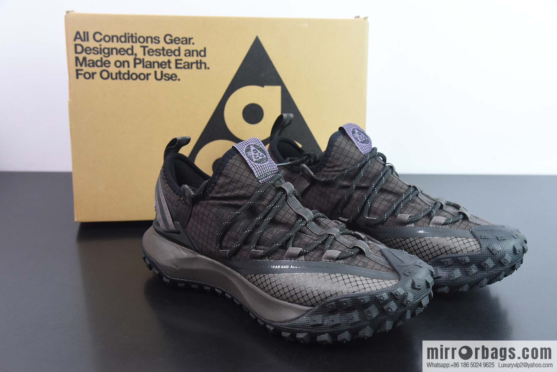 Nike ACG Mountain Flying Low GORE-TEX Outdoor Mountaineering sneakers/black purple, item number: DC660 001