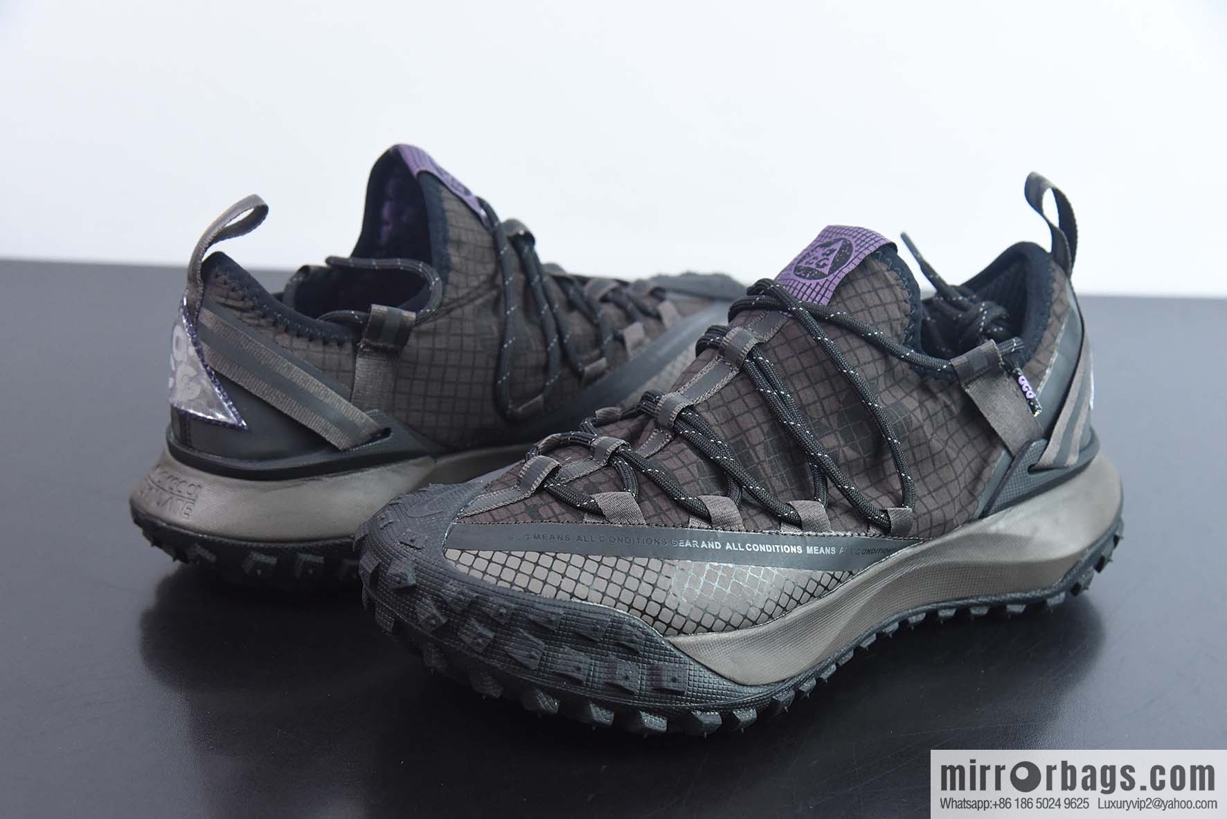 Nike ACG Mountain Flying Low GORE-TEX Outdoor Mountaineering sneakers/black purple, item number: DC660 001