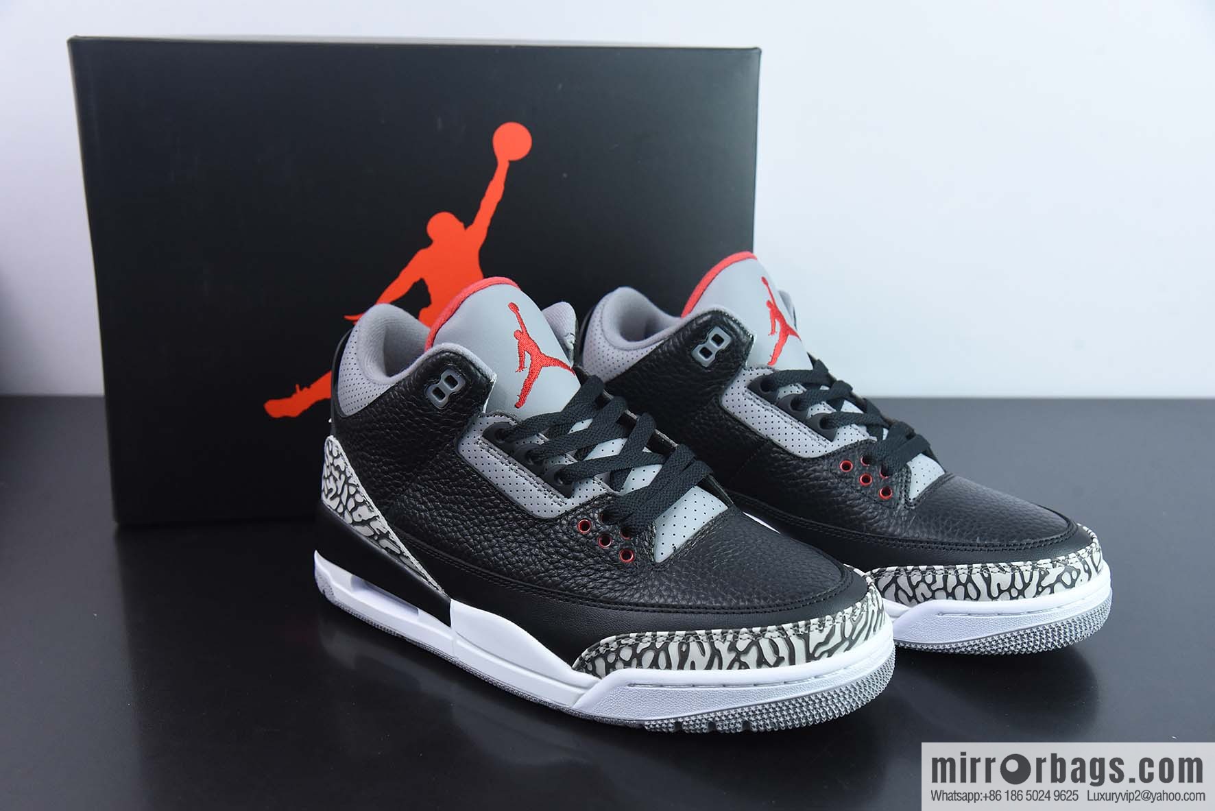 Air Jordan AJ3 Retro black cement sneakers 854262 001