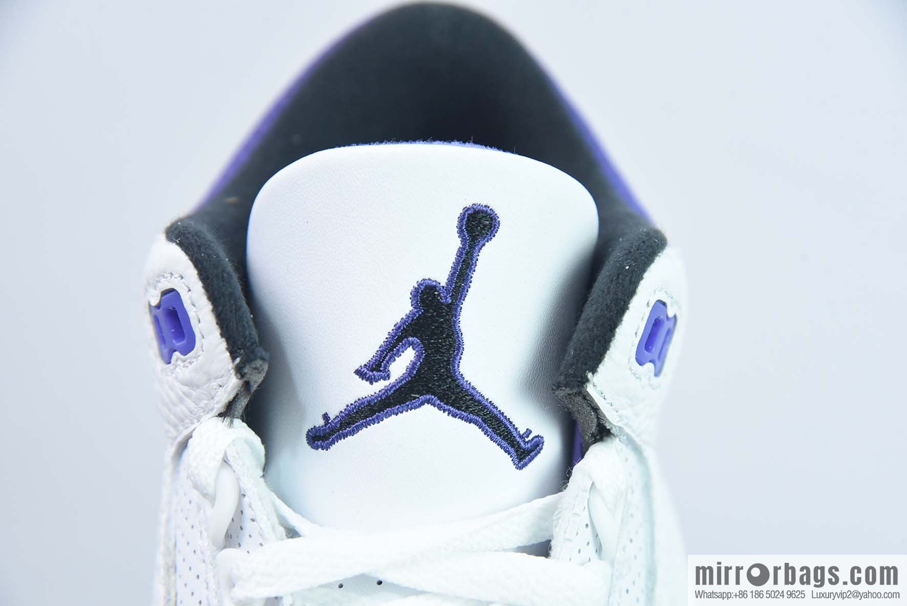 Air Jordan AJ3 Retro White Purple Sneakers Part Number: CT8532-105