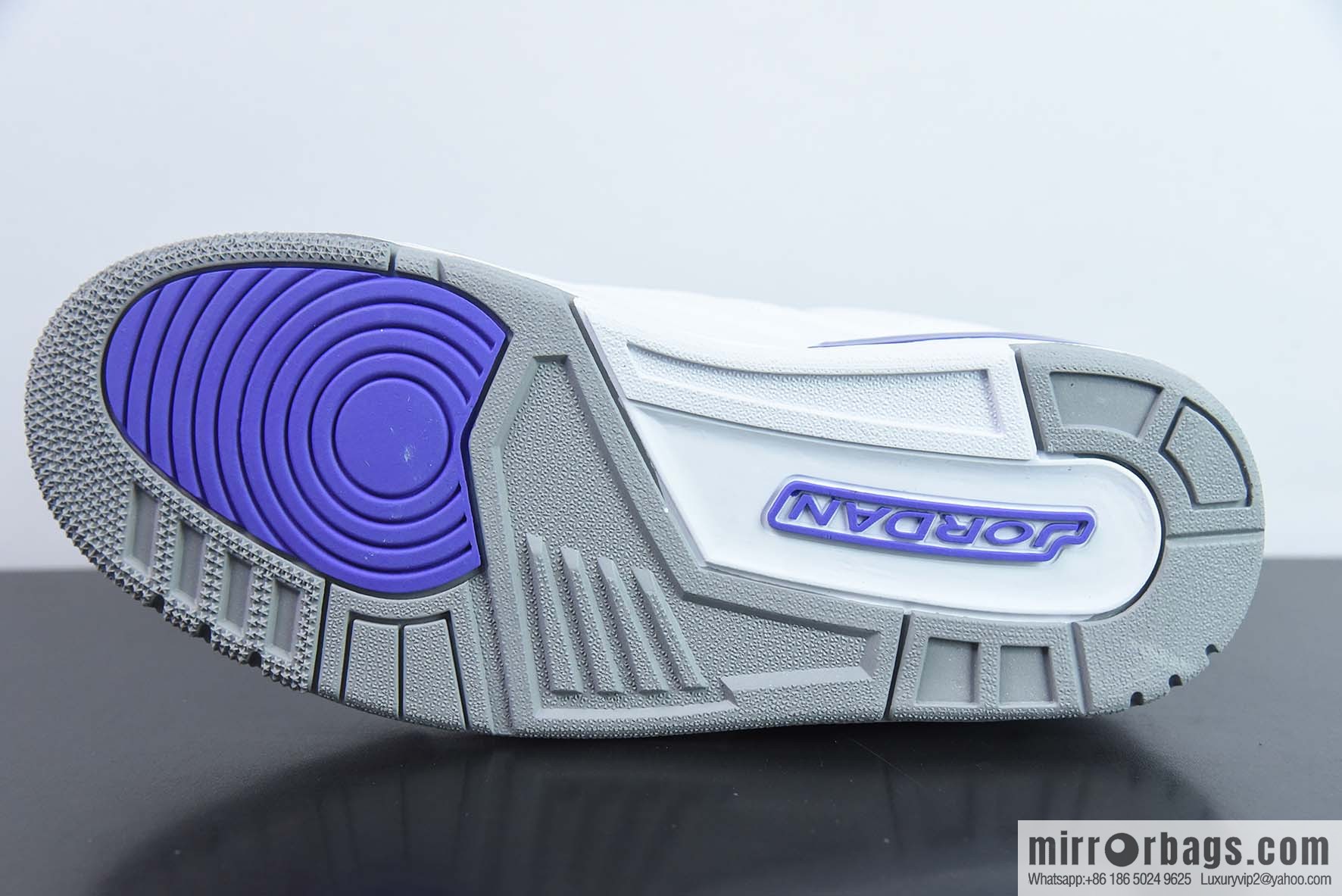 Air Jordan AJ3 Retro White Purple Sneakers Part Number: CT8532-105