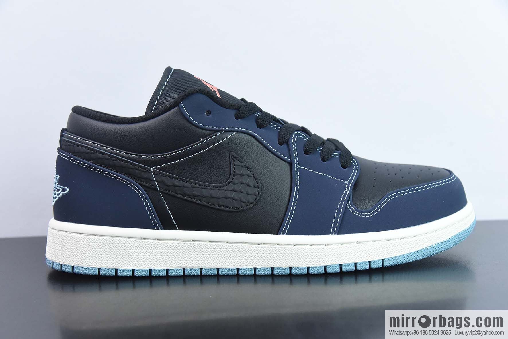 Air Jordan 1 Low AJ1 Joe 1 black, blue and white, low-top cultural leisure board shoes, item number FJ5478-010
