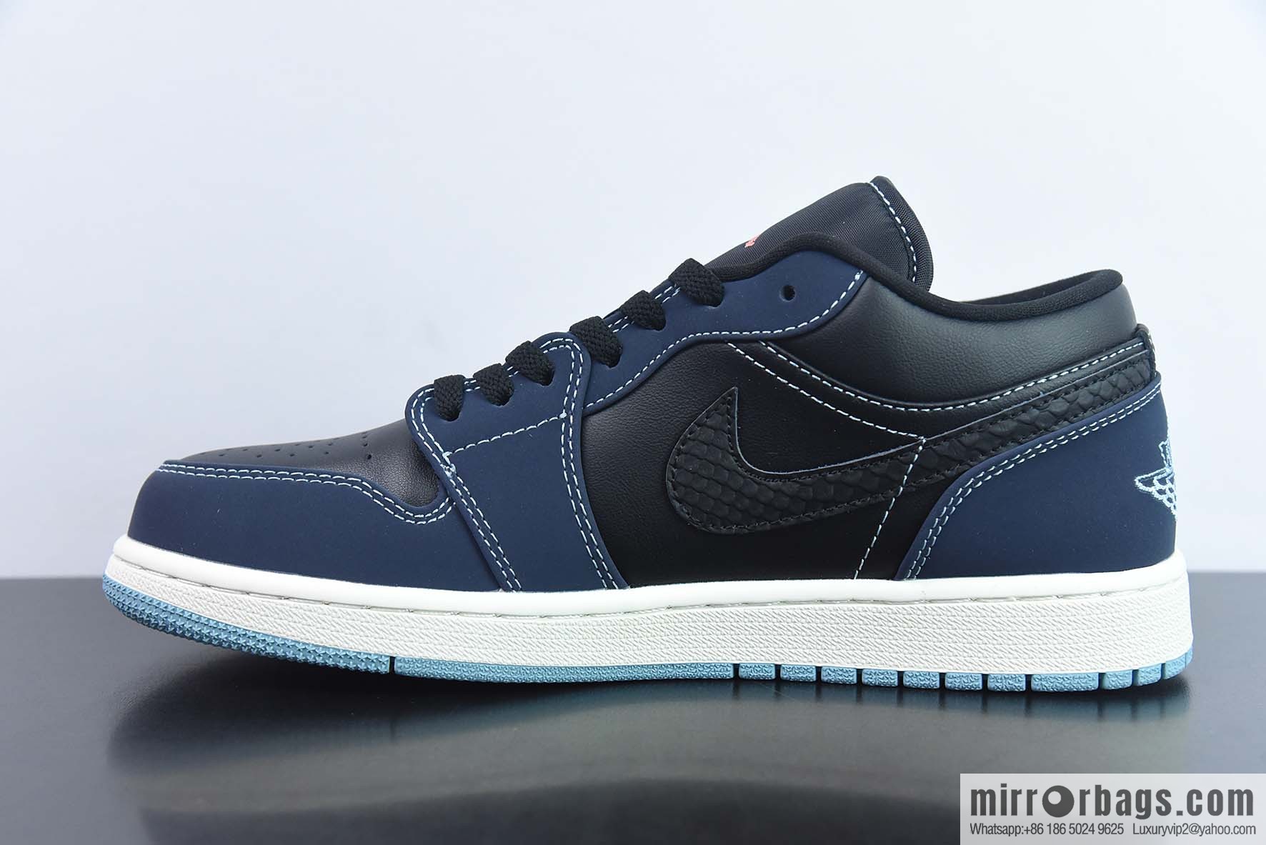 Air Jordan 1 Low AJ1 Joe 1 black, blue and white, low-top cultural leisure board shoes, item number FJ5478-010
