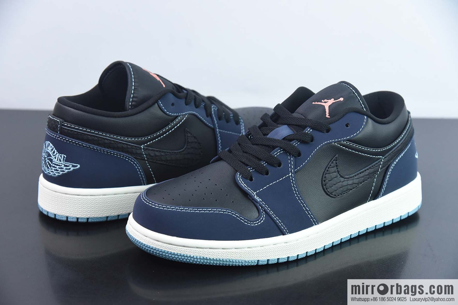 Air Jordan 1 Low AJ1 Joe 1 black, blue and white, low-top cultural leisure board shoes, item number FJ5478-010