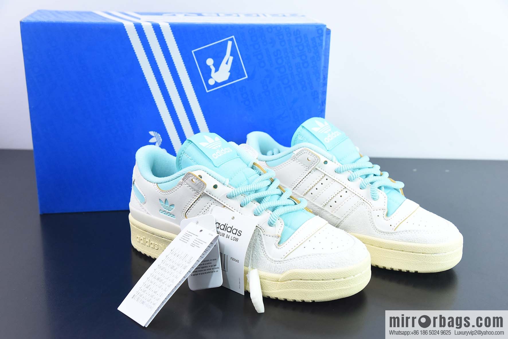 Adi 84 Clover Adidas Forum 84 Low Item number: FZ6342 Classic velcro Vintage board shoes Unisex trendy top layer leather casual shoes