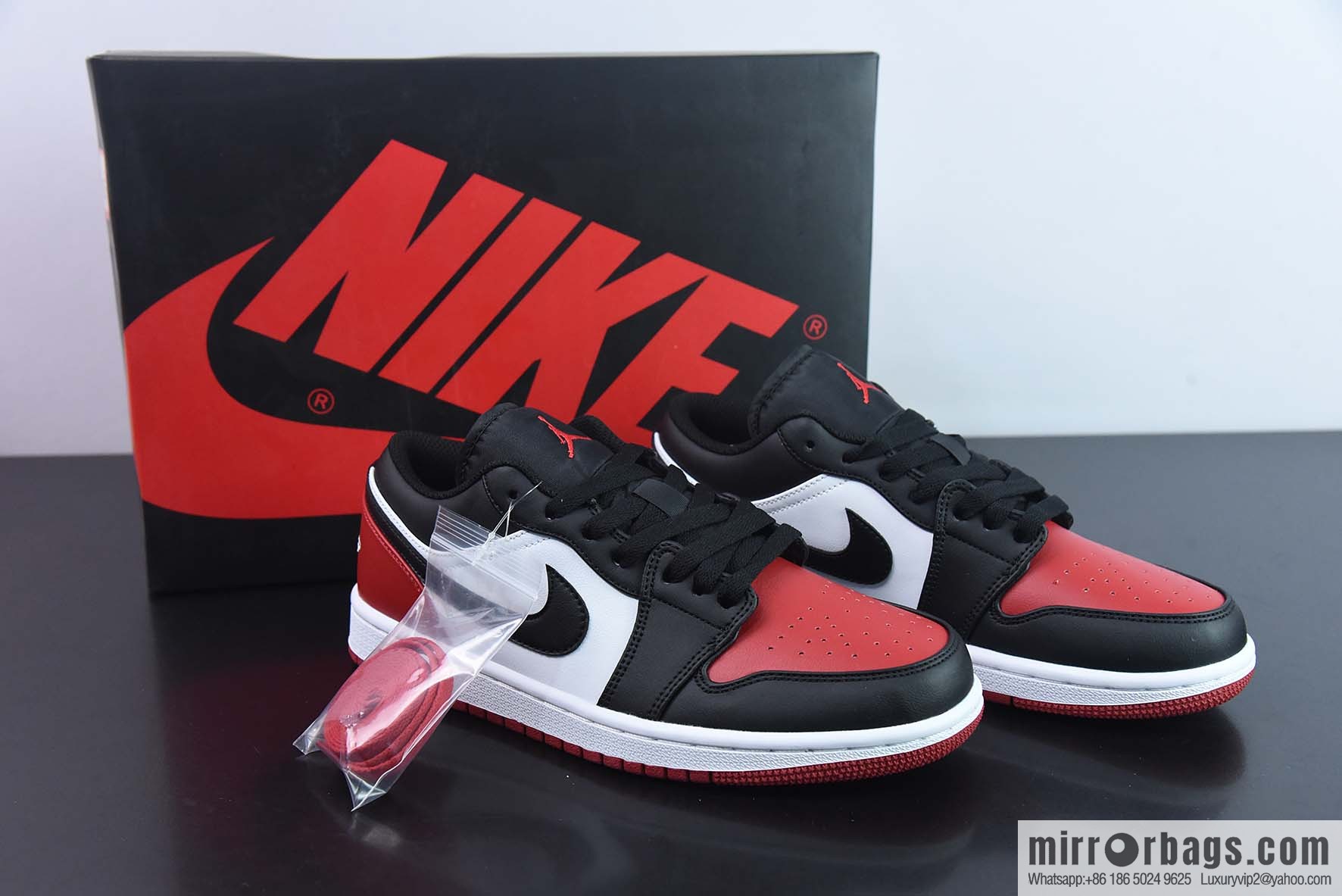 Air Jordan AJ1 Low Top, Black and Red Toes, Item Number: 553558-161