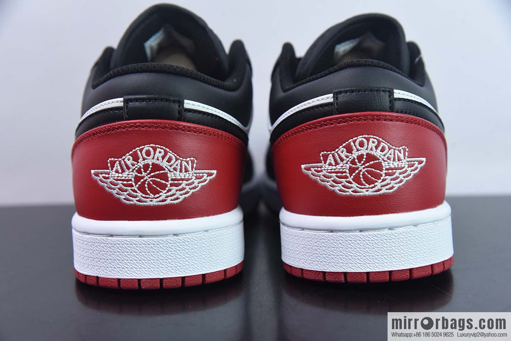 Air Jordan AJ1 Low Top, Black and Red Toes, Item Number: 553558-161