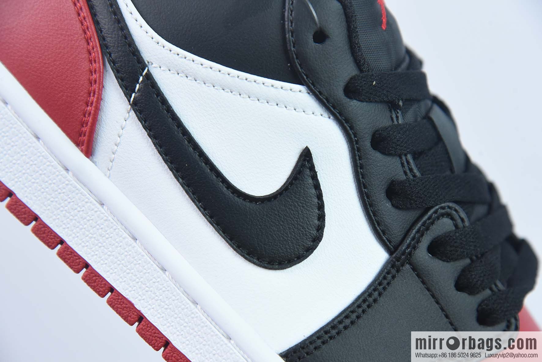 Air Jordan AJ1 Low Top, Black and Red Toes, Item Number: 553558-161
