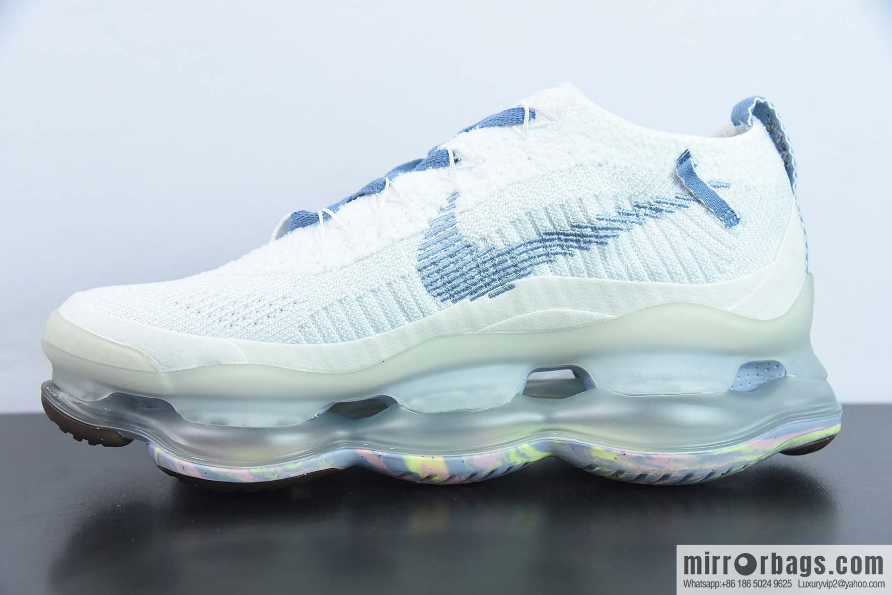 Nike Vapor Max white and blue, steam air cushion jogging shoes, item number: FJ7736-141