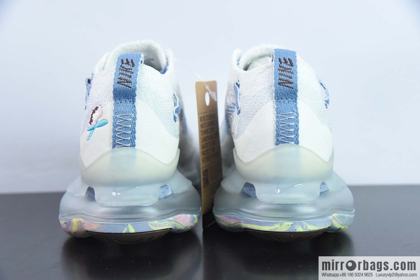Nike Vapor Max white and blue, steam air cushion jogging shoes, item number: FJ7736-141