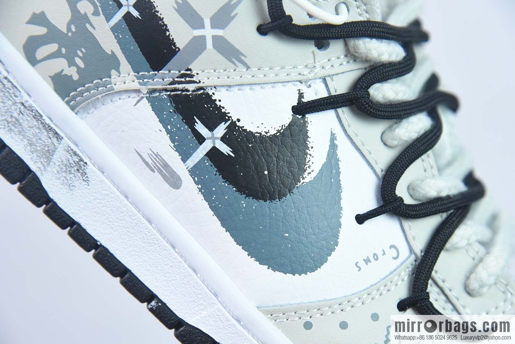 Nike Dunk Low brush graffiti, cross, black and white gray, low top sneakers item number: FD0661 100-74
