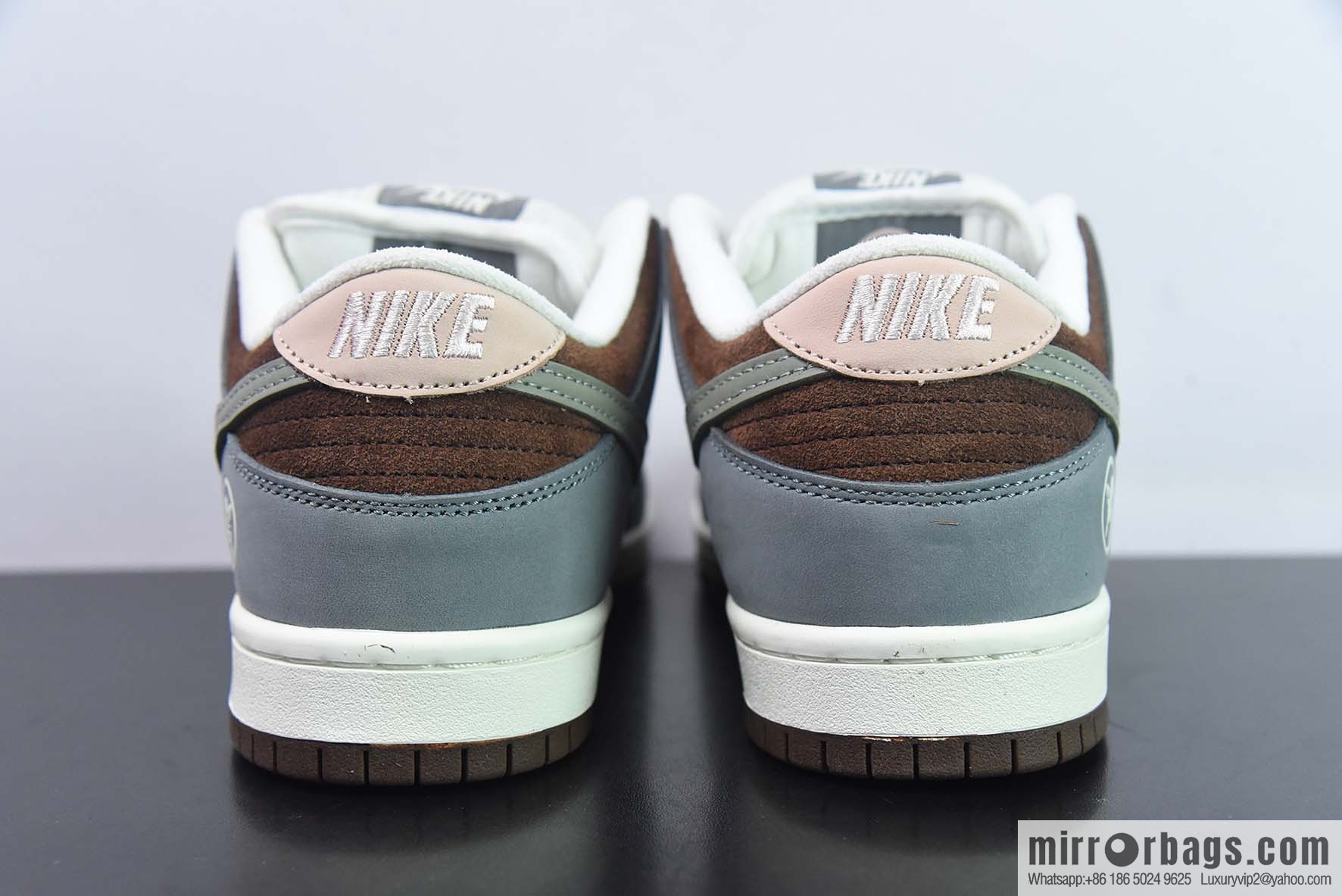 Nike Dunk Low ✖ Yuto Horigome Co-branded Gray and White Feather Low Top Sneakers Part Number: FQ1180 001