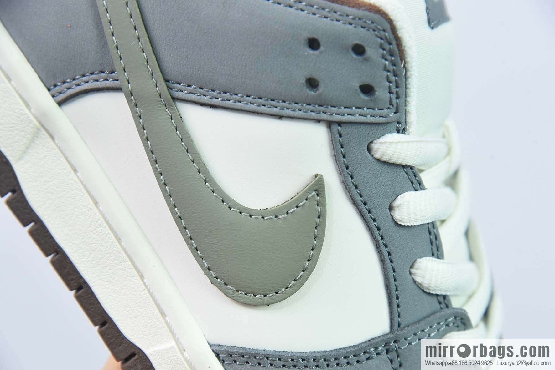 Nike Dunk Low ✖ Yuto Horigome Co-branded Gray and White Feather Low Top Sneakers Part Number: FQ1180 001