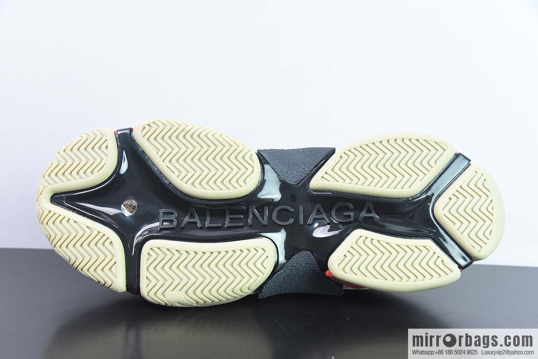 Balenciaga Balenciaga Triple S Fabric, Logo Embroidery Fashion Sandals, Men's, Balenciaga Half Slippers Black and Red
