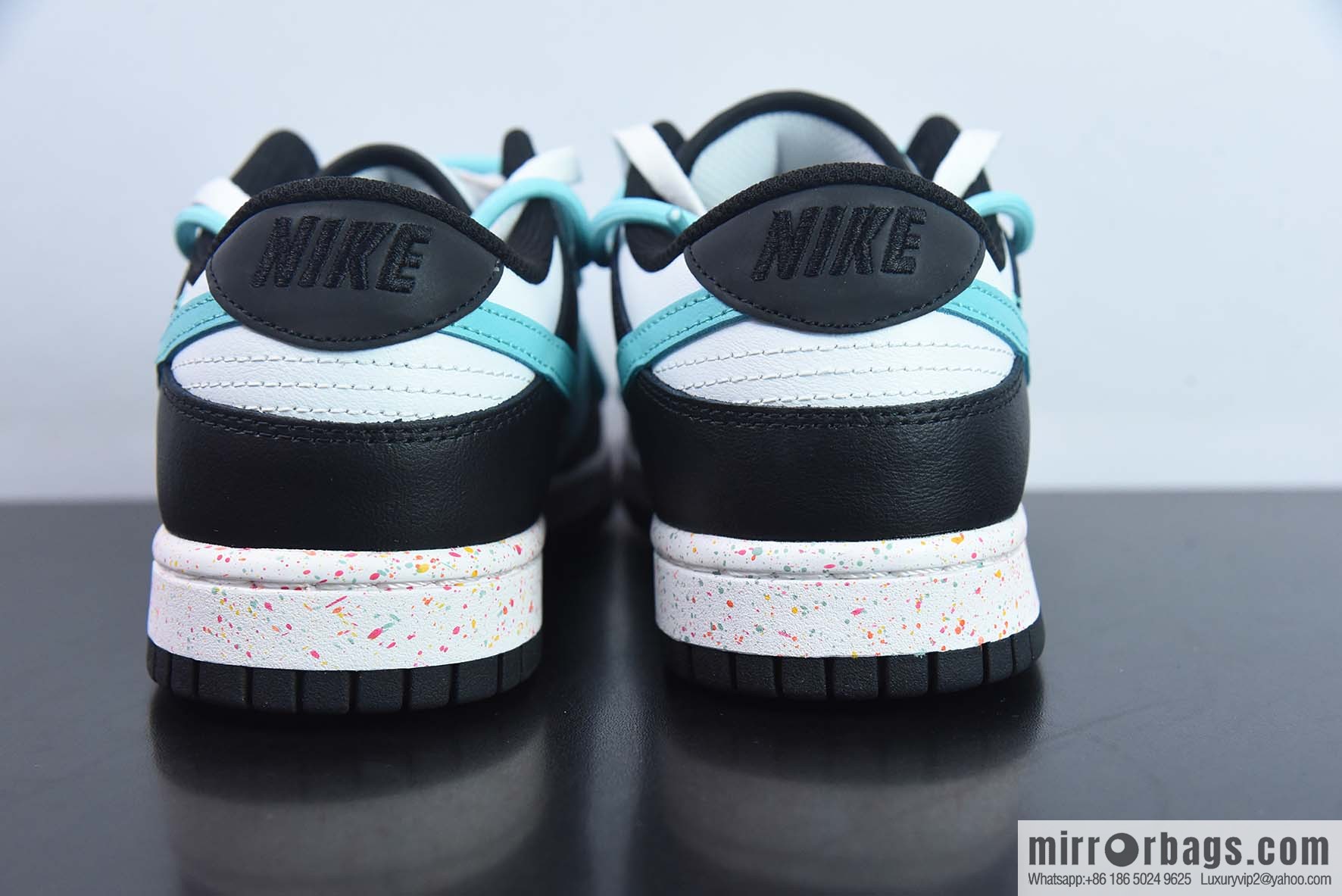 Nike SB Dunk Low splash ink black and blue, reverse three hooks, deconstruct drawstring shoelace Item number: FD4623-135