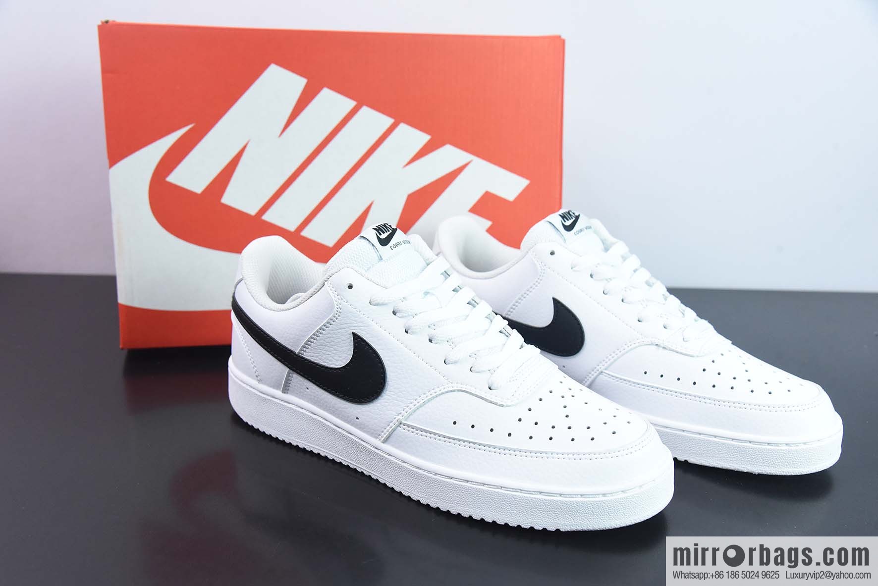 NK Court Vision Low CV Low Top Vintage Versatile breathable casual sports shoes, white and black CD5463-101